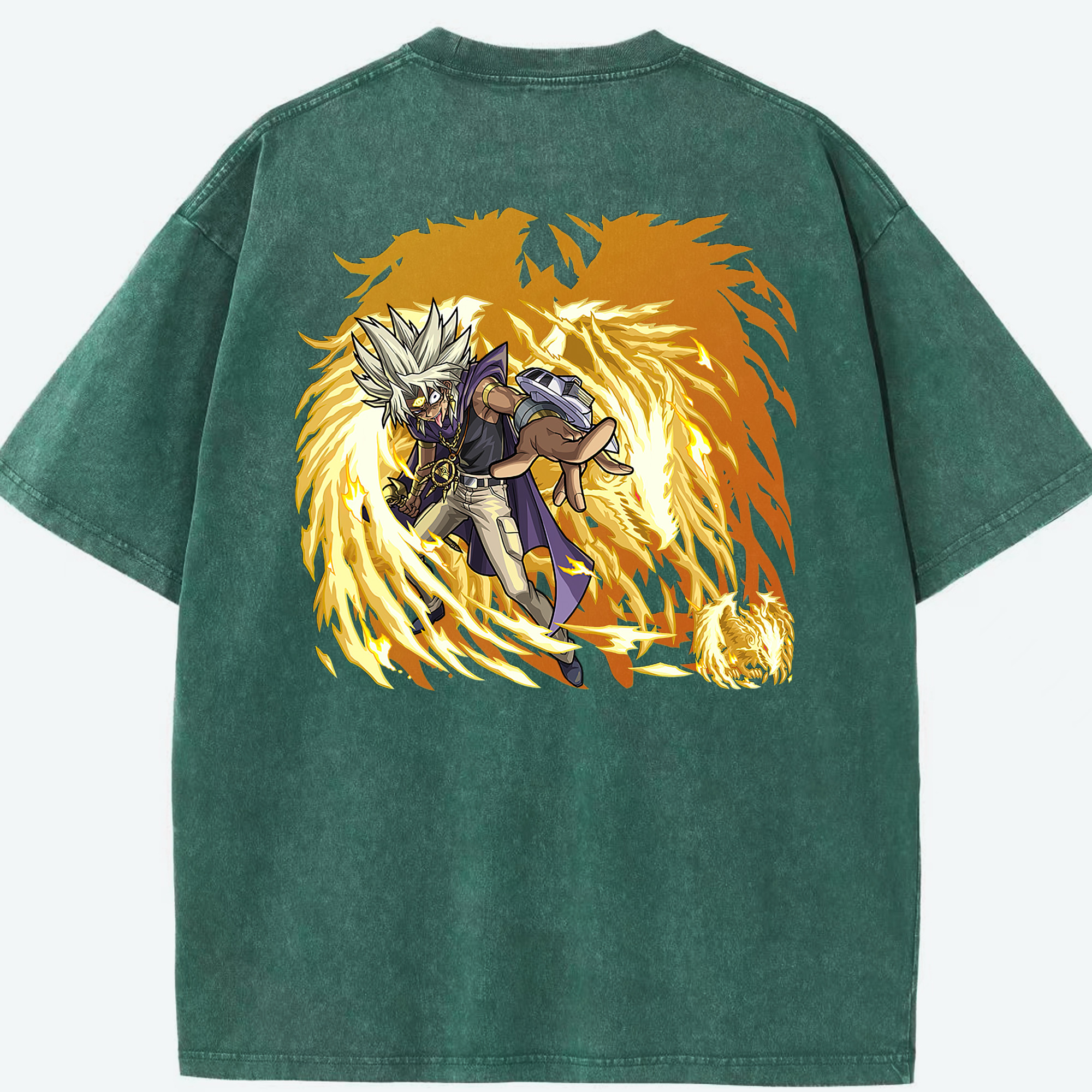 （画像用） 遊☆戯☆王 Yu-Gi-Oh! 綿100% ヴィンテージ風 半袖Tシャツ（背面プリント）